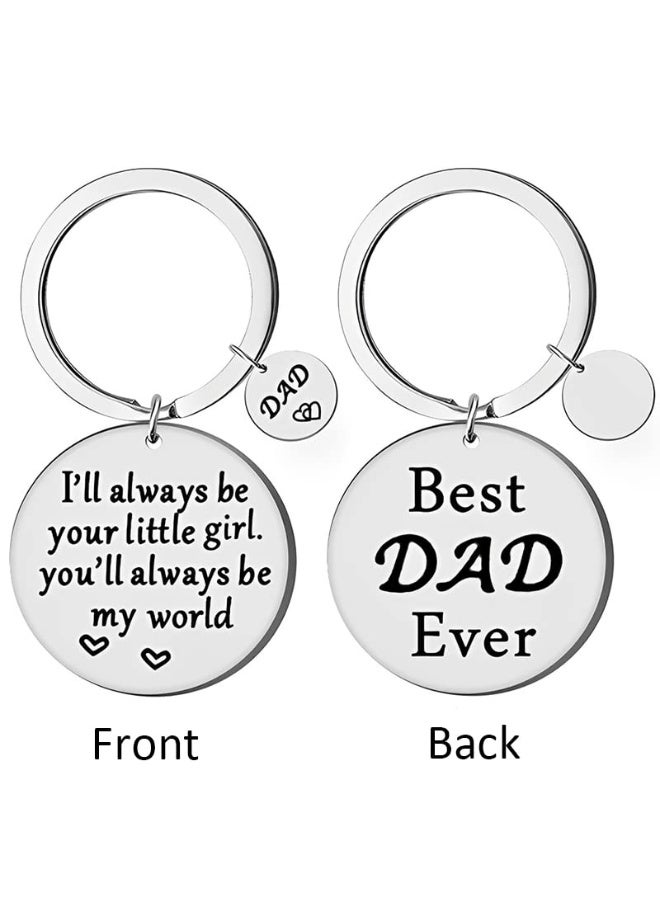 Dad Father's day gift keychain for dad daddy birthday gifts from daughter Best Dad Ever Keychain Engraved Gift for Dad Father Christmas presents - Image 2